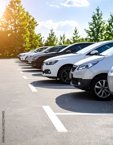 Parked Cars in Sunny Lot