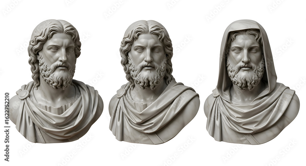 Obraz premium Ancient Greek Marble Bust Sculptures Statues Art