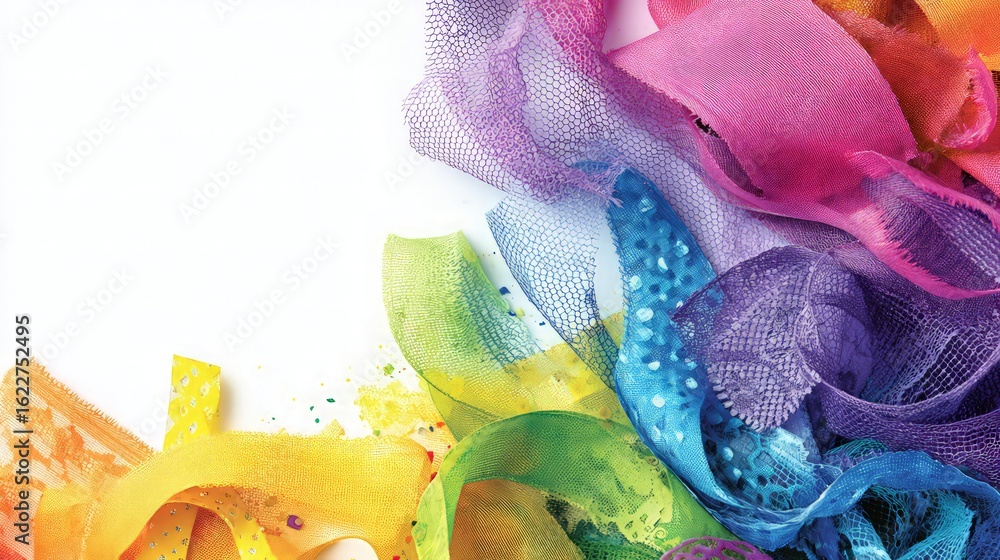 Fototapeta premium Colorful Abstract Fabric Design With Rainbow Colors