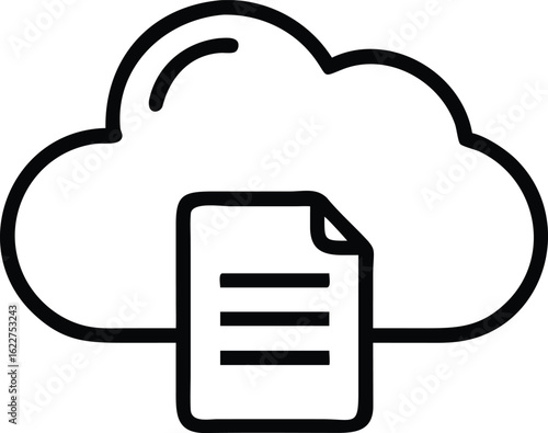 Cloud Data Storage: A graphic representation of secure cloud data storage, depicting a document nestled securely within a stylized cloud symbol, signifying data protection.