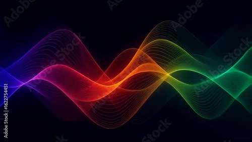 Wallpaper Mural Colorful abstract wave of light spectrum on a dark background, representing sound waves, frequency, and digital signal visualization Torontodigital.ca