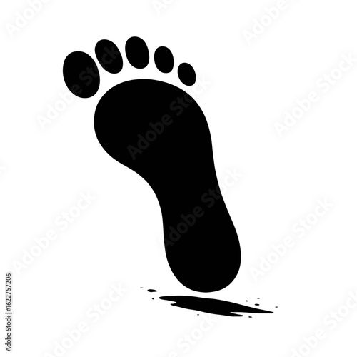 Minimalist Vector Icon of a Human Footprint