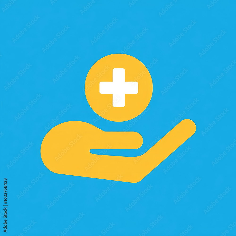 Obraz premium Hand holding icon for the healthcare medical icon. health insurance health concept. health insurance business for hospital
