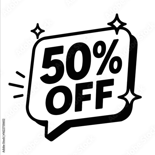50% Off Sale Bubble - Catchy Promotion Tag for Discounts and Offers
