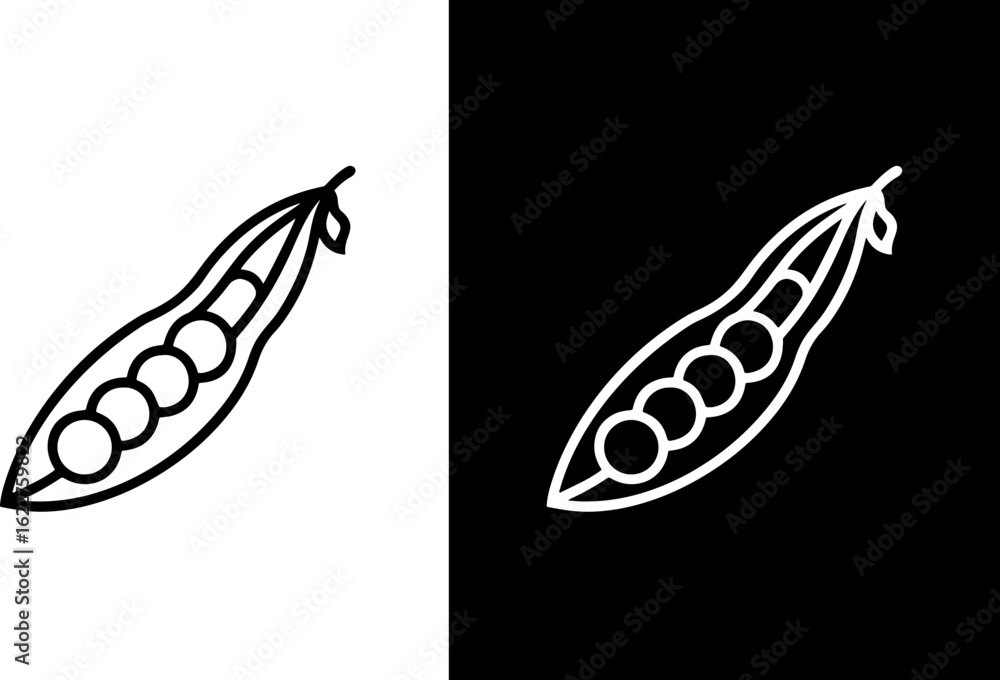 Isolated pea pod vegetable outline vector drawing healthy food illustration Isolated pea pod vegetable outline vector drawing healthy food illustration