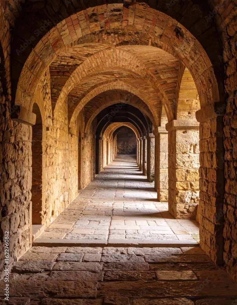 Obraz premium Ancient arched corridor