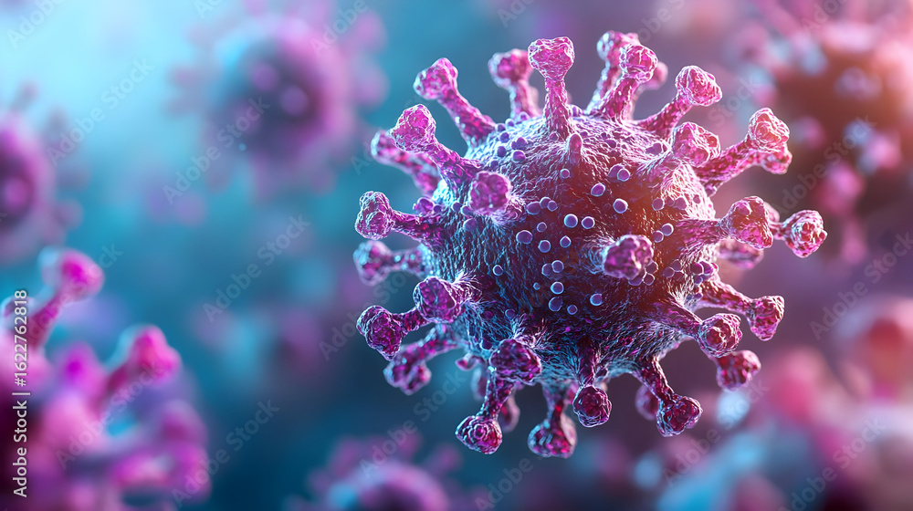 Fototapeta premium Microscopic Virus 3D Illustration