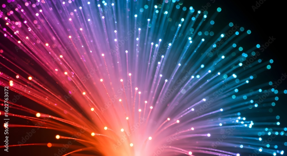 Fototapeta premium High quality photo of defocused image of fiber optics lights abstract background