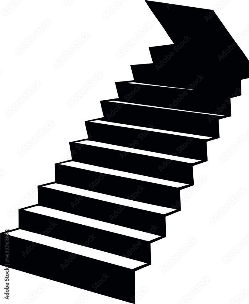 custom made wallpaper toronto digitalabstract steps ascending in a spiral staircase in black silhouette