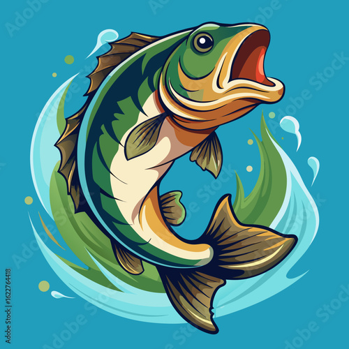 hunting fish vector illustration