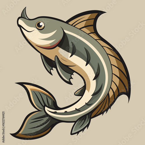 hunting fish vector illustration