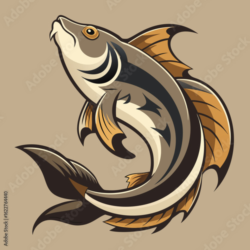 hunting fish vector illustration