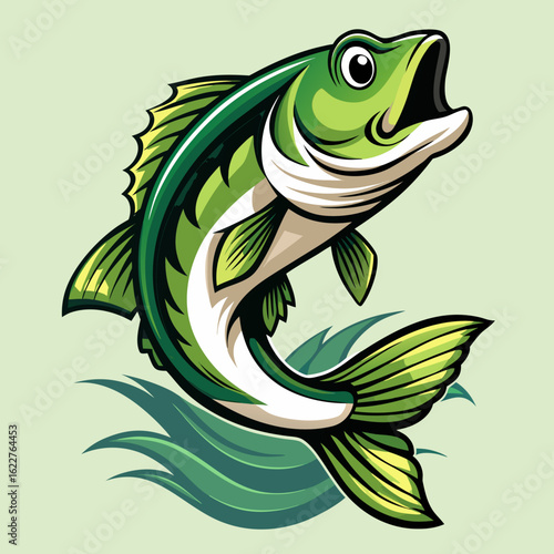 hunting fish vector illustration