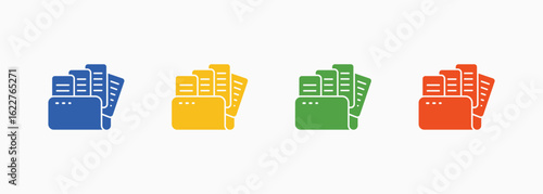 Document Storage Icon Set Color Multiple Style Collection