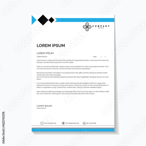 Modern business letterhead template with clean design for professional corporate identity needs