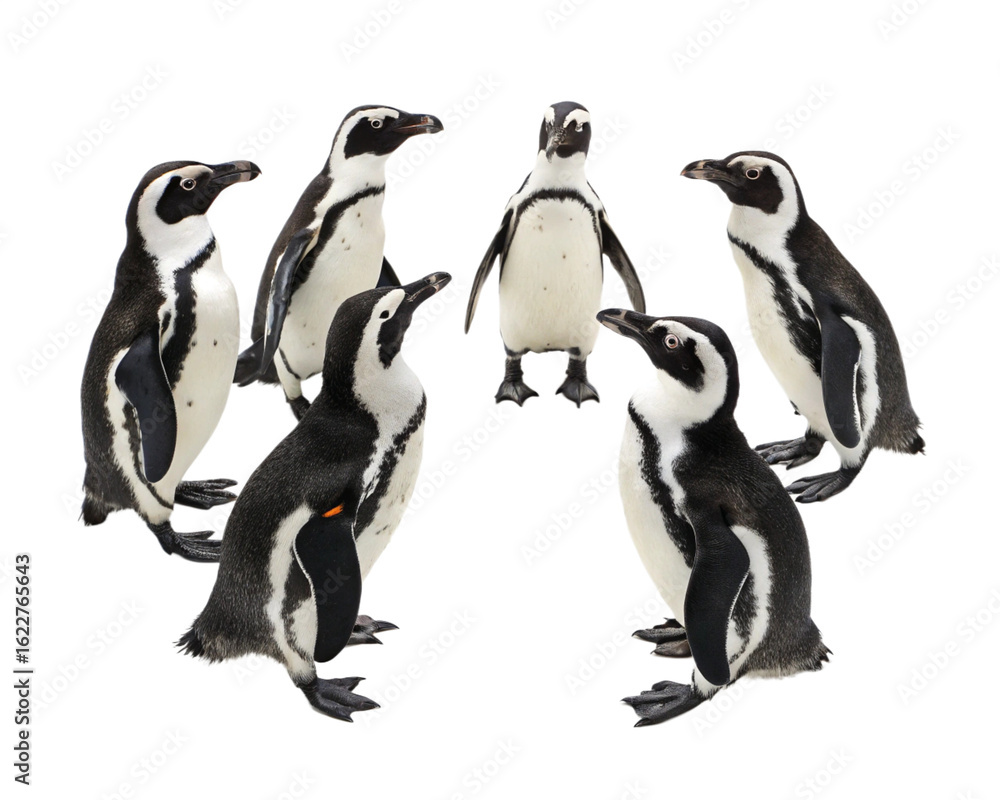 Naklejka premium A stack of Majestic penguin gather gracefully