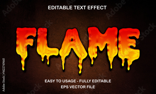 Flame text effect - melting hot fire style editable font