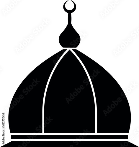 Graceful Dome Contour with a Small Finial in Elegant Black Silhouette Design