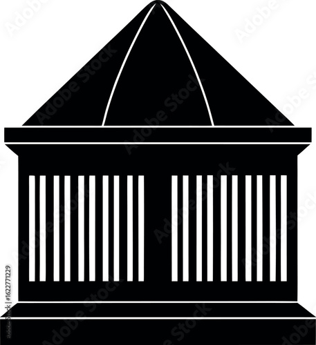 Minimalist Ventilation Louvre Design in Black for Architectural Illustration