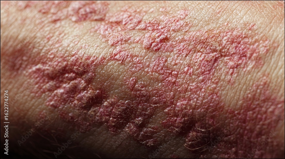 Fototapeta premium Close-Up of Psoriasis on Human Skin Surface