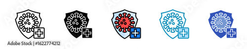 Virus Protection  Icon Set Multiple Style Collection