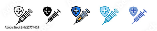 Vaccination Shot  Icon Set Multiple Style Collection