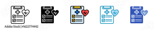 Health Checkup  Icon Set Multiple Style Collection