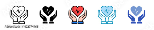 Heart Care  Icon Set Multiple Style Collection