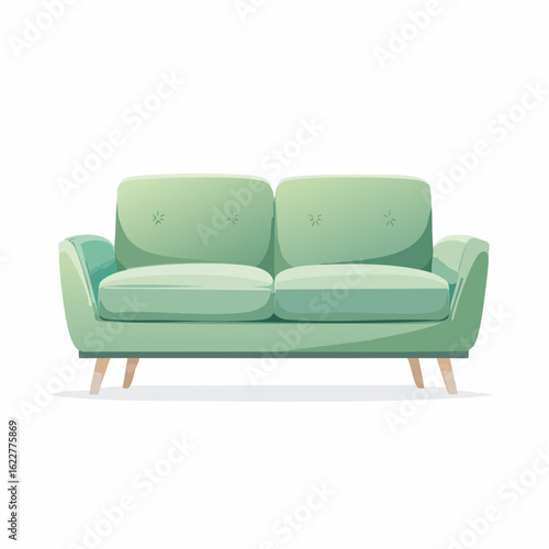 Schlichtes Zweisitzer-Sofa in Pastellgrün