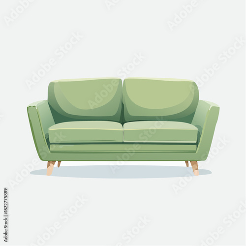 Schlichtes Zweisitzer-Sofa in Pastellgrün