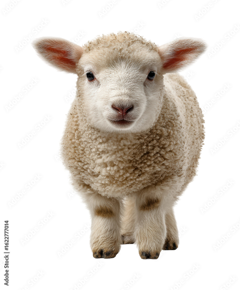 Fototapeta premium Playful lambs in a farm animal natural light isolated on transparent background, png