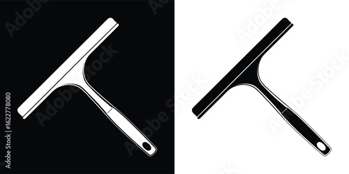A squeegee window cleaning tool with a rubber blade and ergonomic handle, isolated on white background