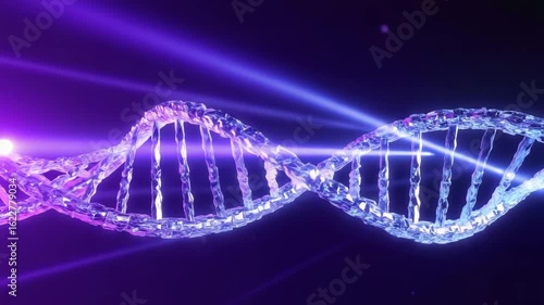 DNA helix on dark violet background