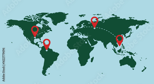 Global Connections on World Map
