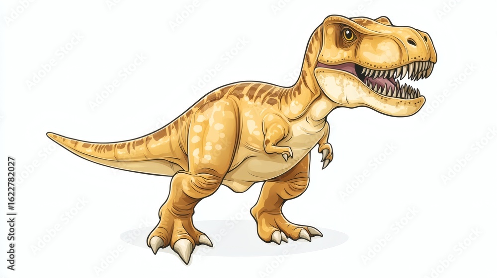 Naklejka premium A cartoon illustration of a tyrannosaurus rex.