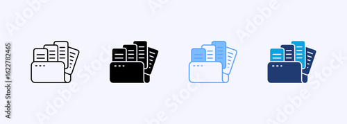 Document Storage Icon Set Multiple Style Collection