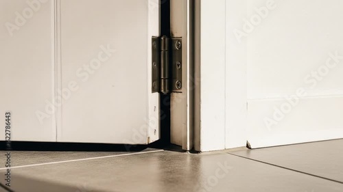 Hotel Door Hinge Close Up View