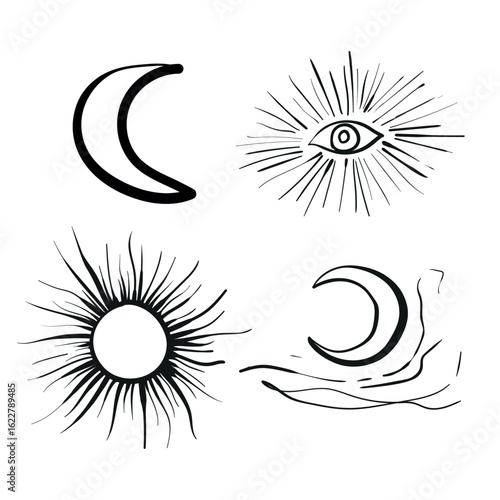 Spiritual Practices. Vector illustration.