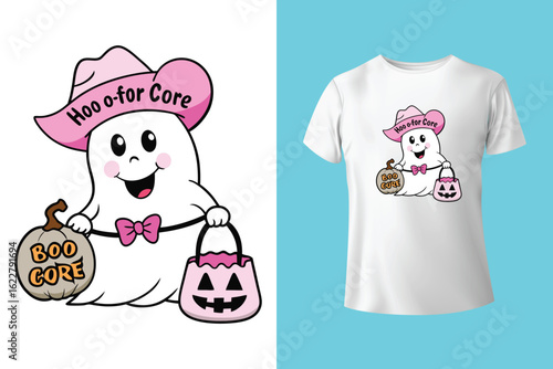 Cute Boo Jee Ghost Halloween Leopard Ghost Coffee Womens T-Shirt