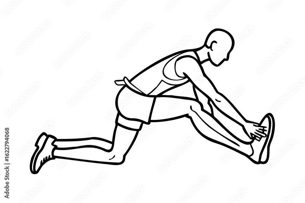 Silhouette of a man stretching his arms upwards on a white background vector Silhouette of a man stretching his arms upwards on a white background vector