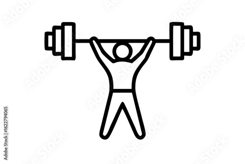 Silhouette of a man performing a deadlift with a barbell on a white background lifting weightlifting