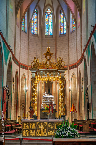 Royal Gniezno Cathedral's interior with sarcophagus St. Adalbert, historical and royal city in Greater Poland Voivodeship