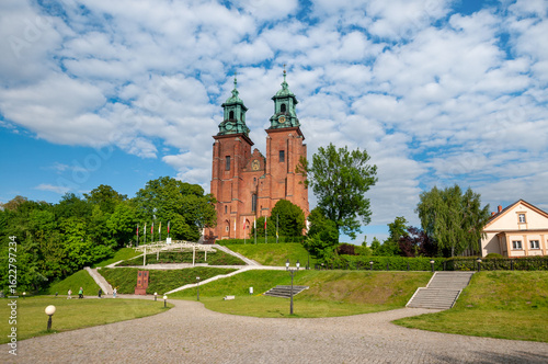 Royal Gniezno Cathedral's interior with sarcophagus St. Adalbert, historical and royal city in Greater Poland Voivodeship