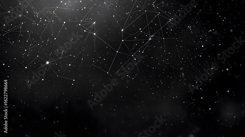 Wallpaper Mural Abstract Dark Universe Space Galaxy Network Connection Dots Lines Torontodigital.ca