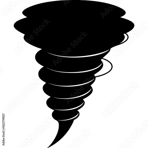 Tornado vector silhouette black design white background 