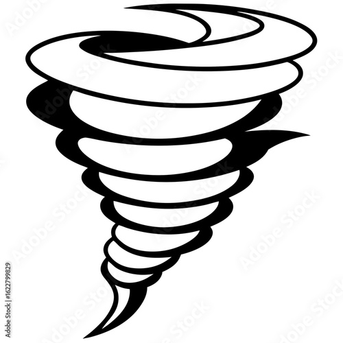 Tornado vector silhouette black design white background 