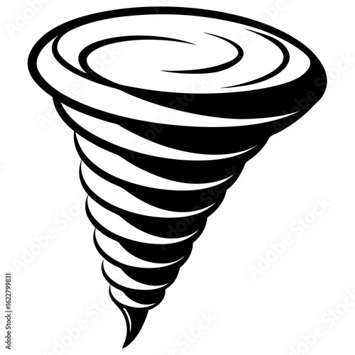 Tornado vector silhouette black design white background 