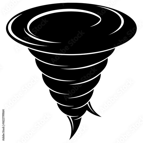 Tornado vector silhouette black design white background 