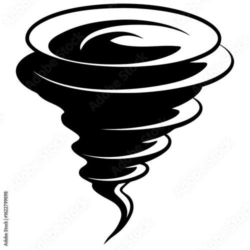 Tornado vector silhouette black design white background 