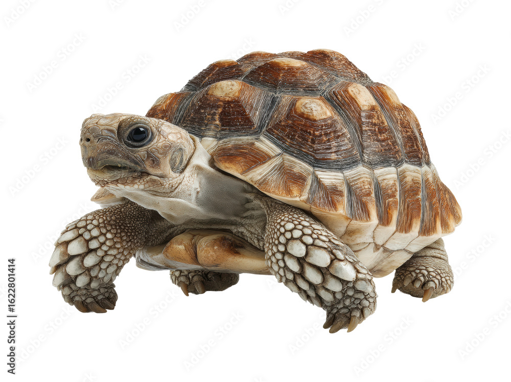 Obraz premium Tortoise moving gracefully in nature detailed animal environment isolated on transparent background, png